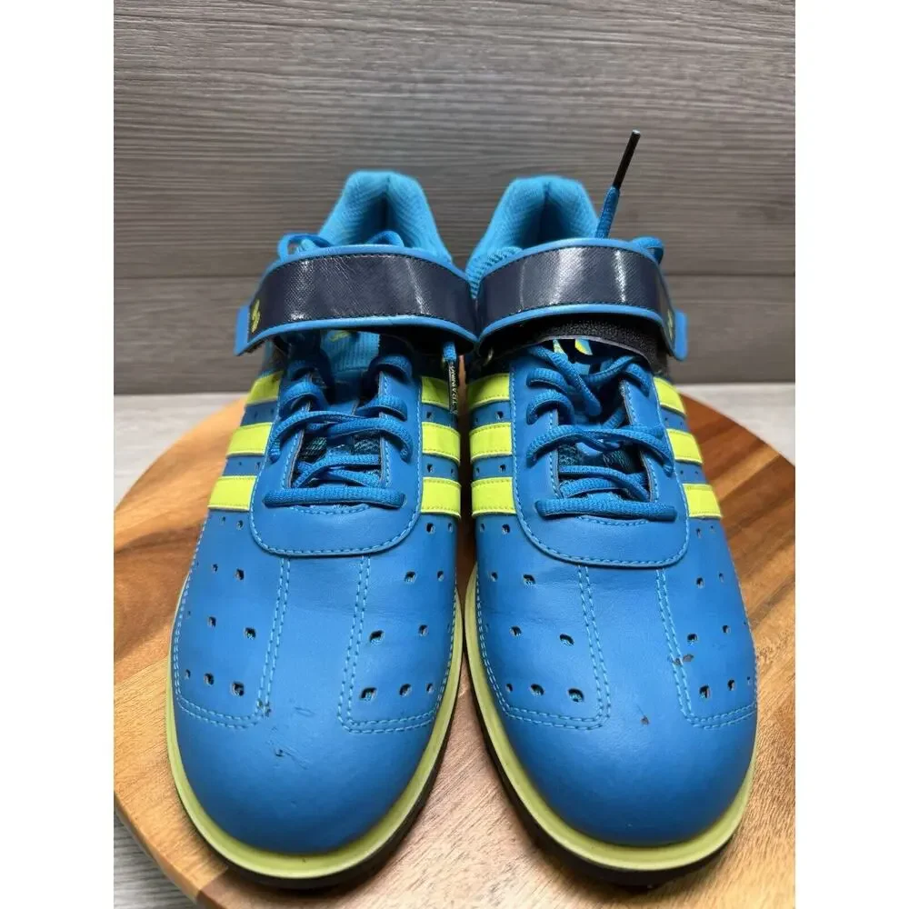 Adidas Power Perfect 2 Weightlifting Mens Size 12 Blue Yellow Sneakers Lace Up